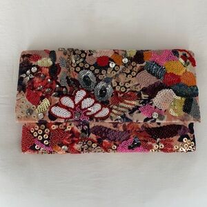 Anthropologie Vibrant Sequin Clutch